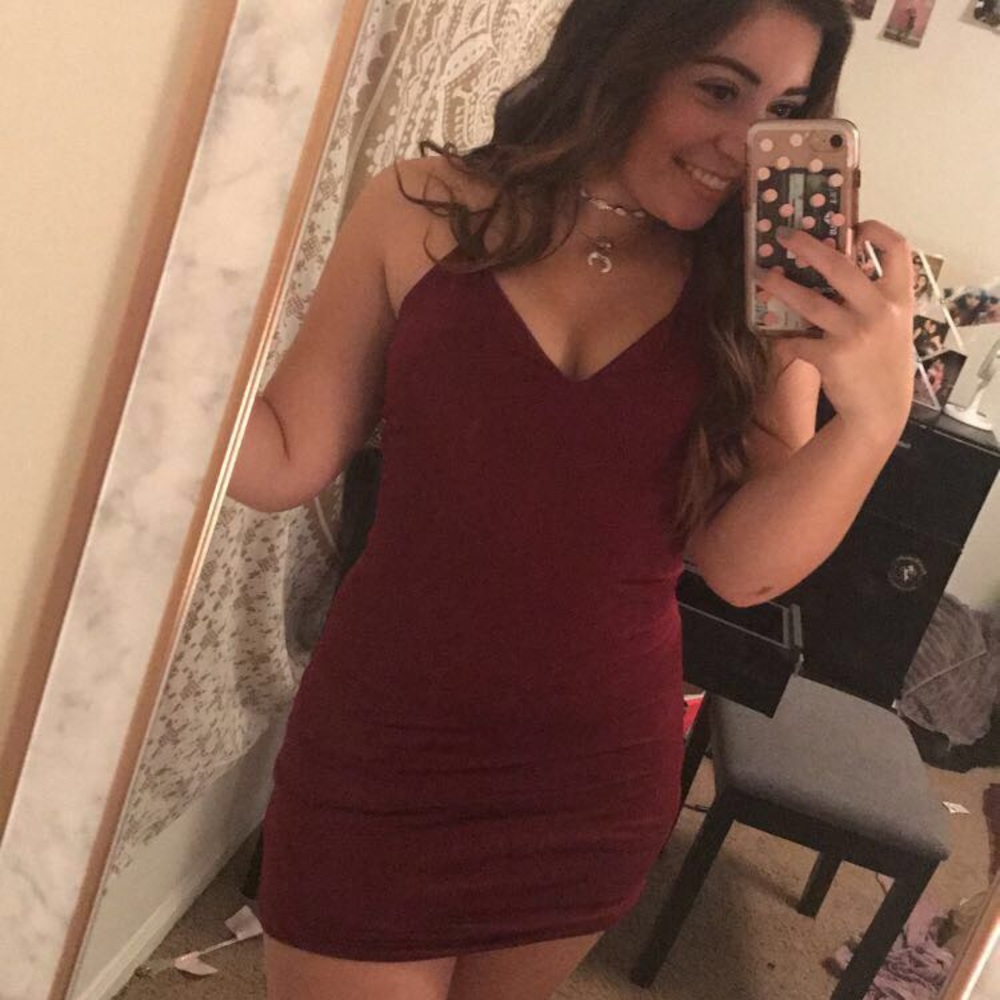 Love culture burgundy mini dress